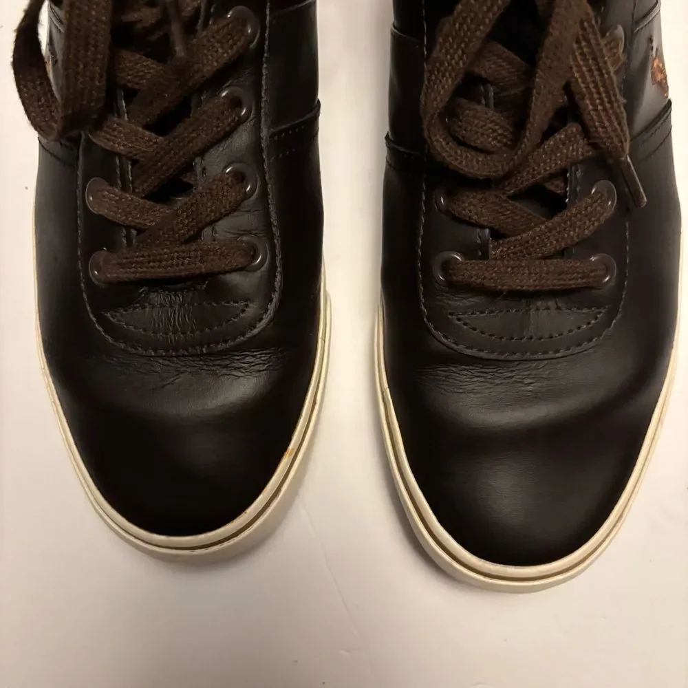 Ralph Lauren Men's Dark Brown Sneakers. Size 8.5D. Very Cool!!😎